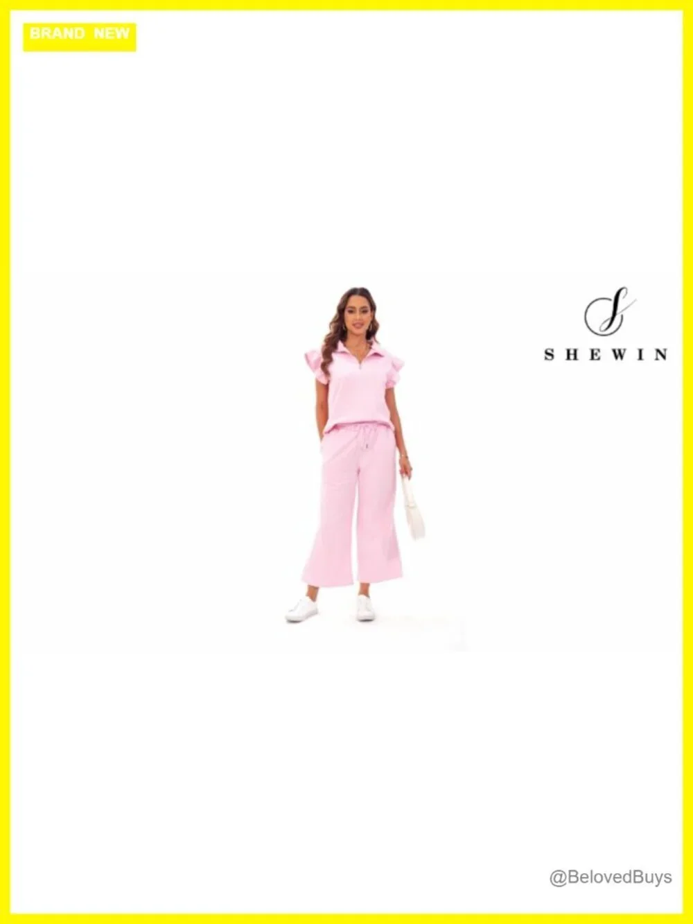 V Neck Ruffle Short Sleeve Polo Quarter Zip Pullover Lounge Set